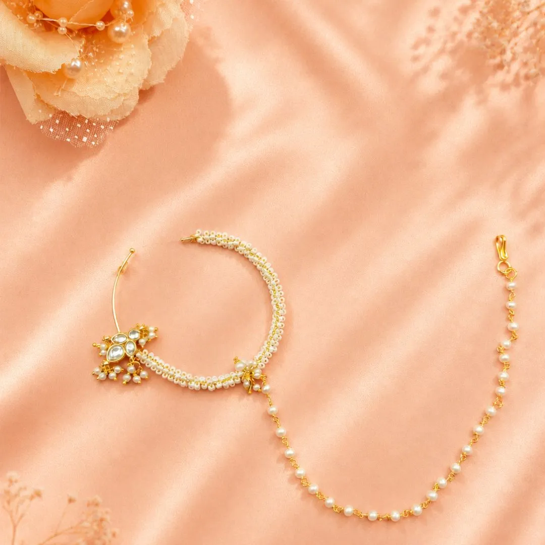 Aurelia Pearl Nath | Elegant Bridal Nose Ring